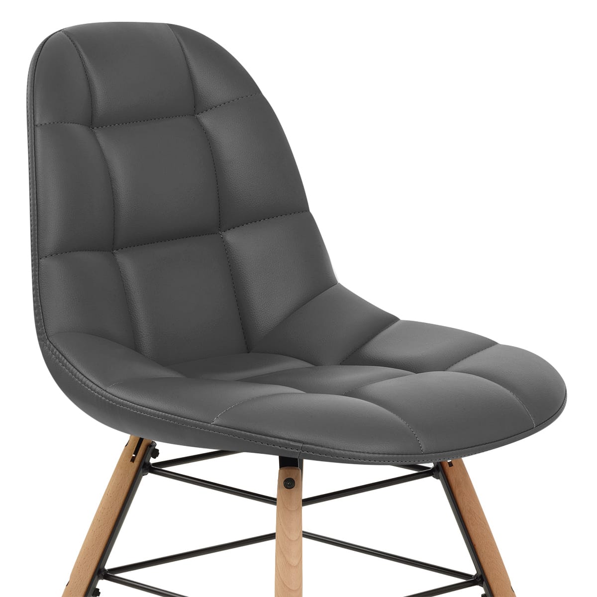 Silla Polipiel Madera - Tate Gris
