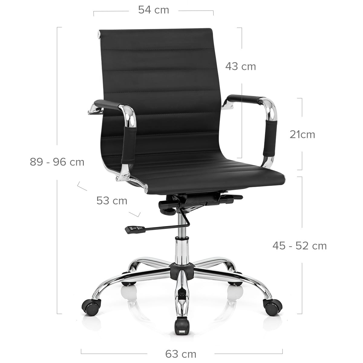 Silla de Oficina Polipiel - Tek Negro