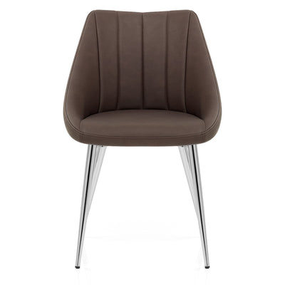 Silla Polipiel Metal - Tempo Marrón