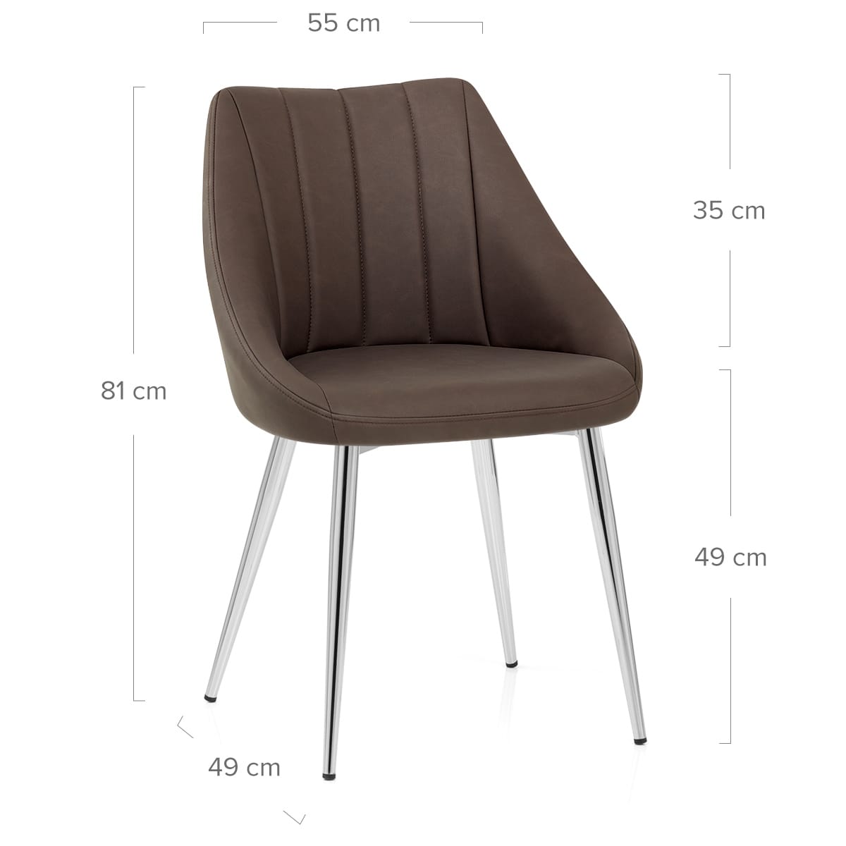 Silla Polipiel Metal - Tempo Marrón