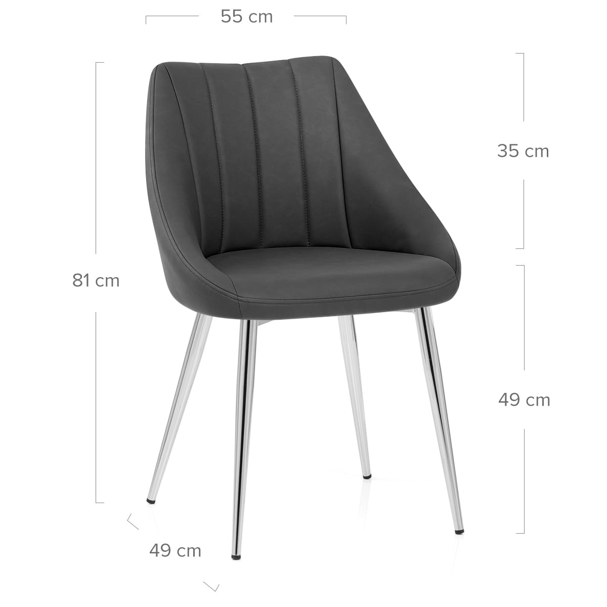 Silla Polipiel Metal - Tempo Gris Oscuro