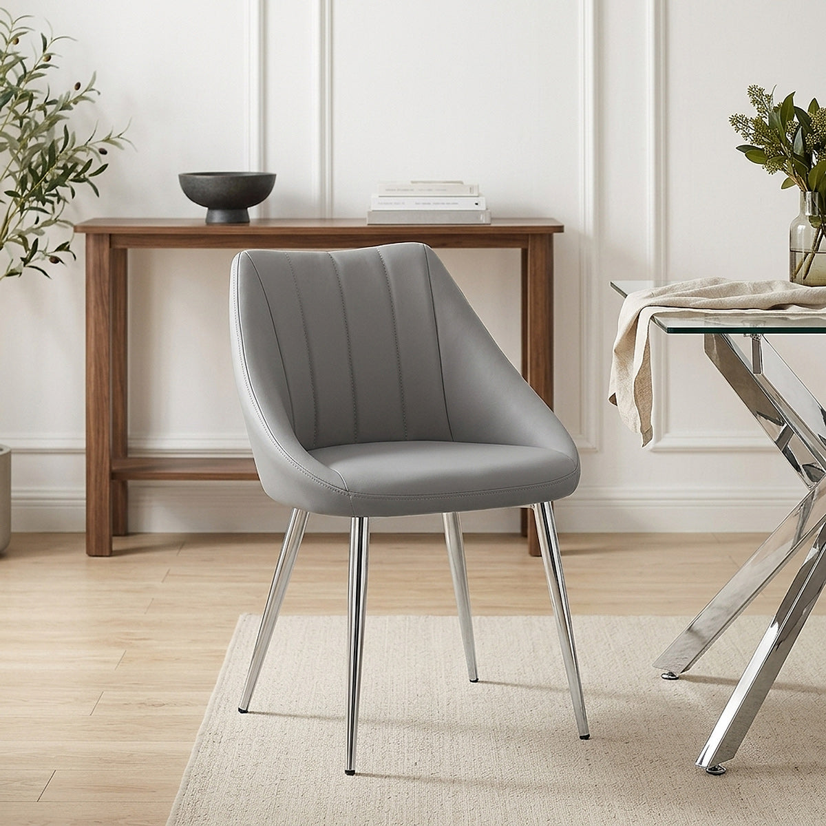 Silla Polipiel Metal - Tempo Gris