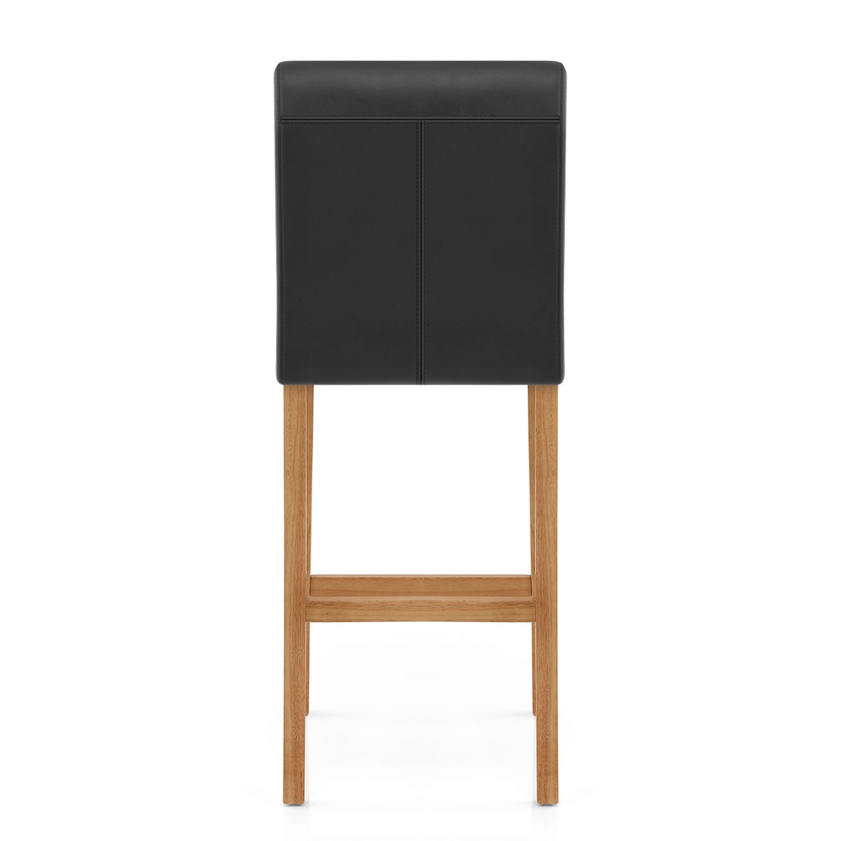 Taburete Cuero Regenerado Madera - Tetbury Negro