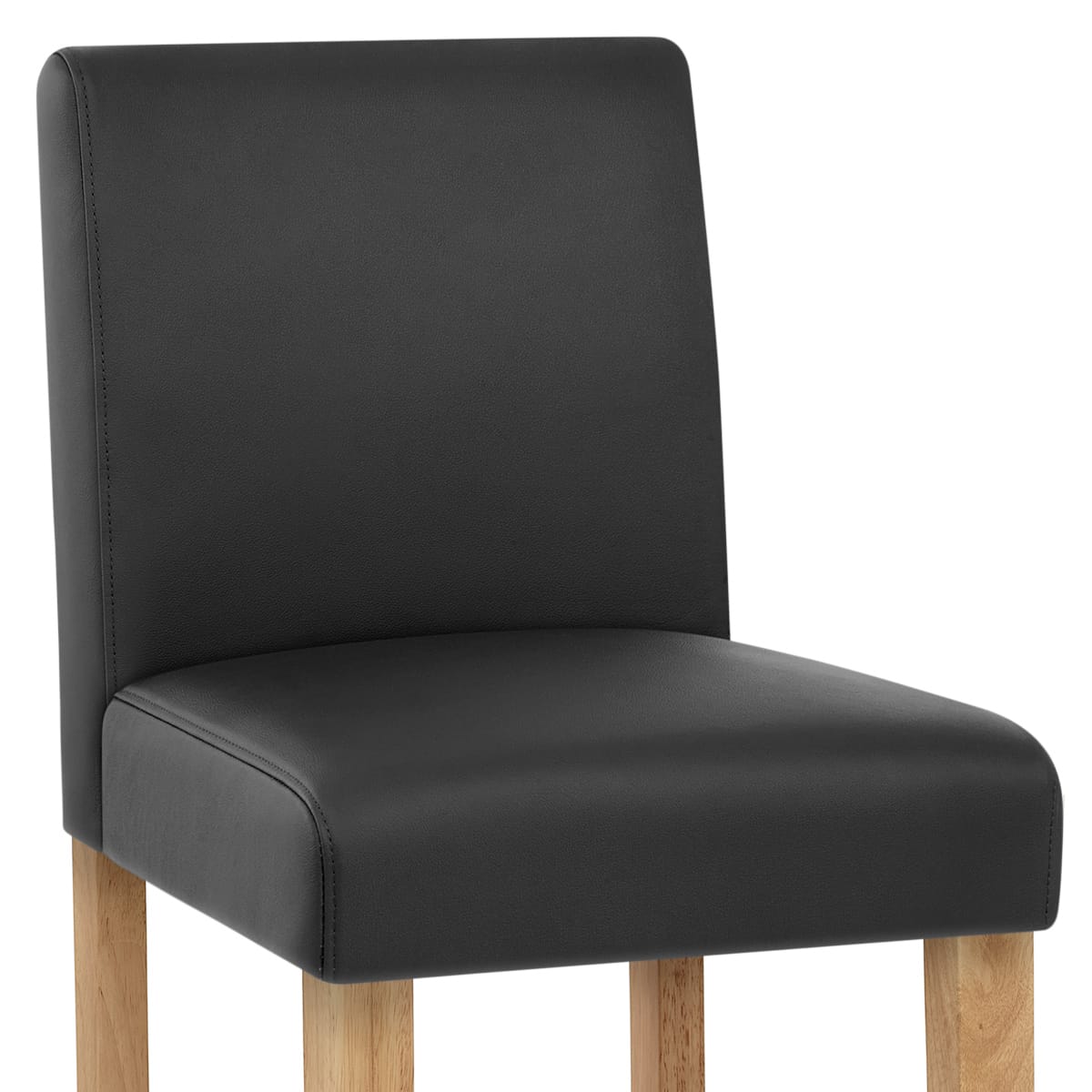 Taburete Cuero Regenerado Madera - Tetbury Negro