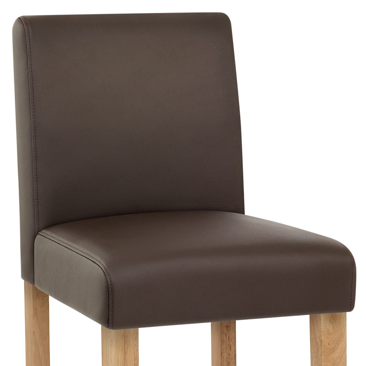 Taburete Cuero Regenerado Madera - Tetbury Marrón