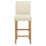 Taburete Cuero Regenerado Madera - Tetbury Crema