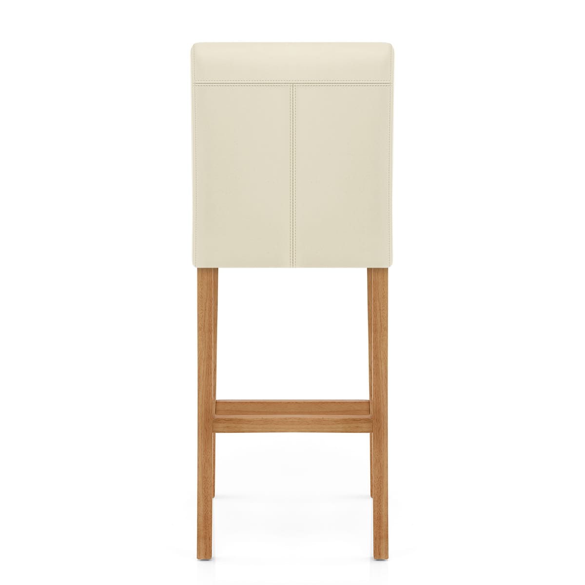 Taburete Cuero Regenerado Madera - Tetbury Crema