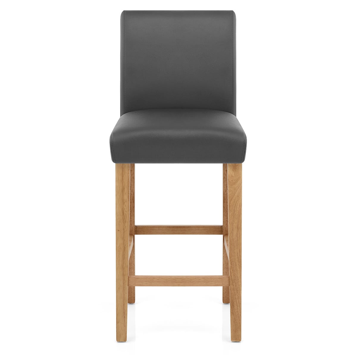 Taburete Cuero Regenerado Madera - Tetbury Gris
