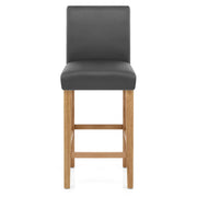 Taburete Cuero Regenerado Madera - Tetbury Gris