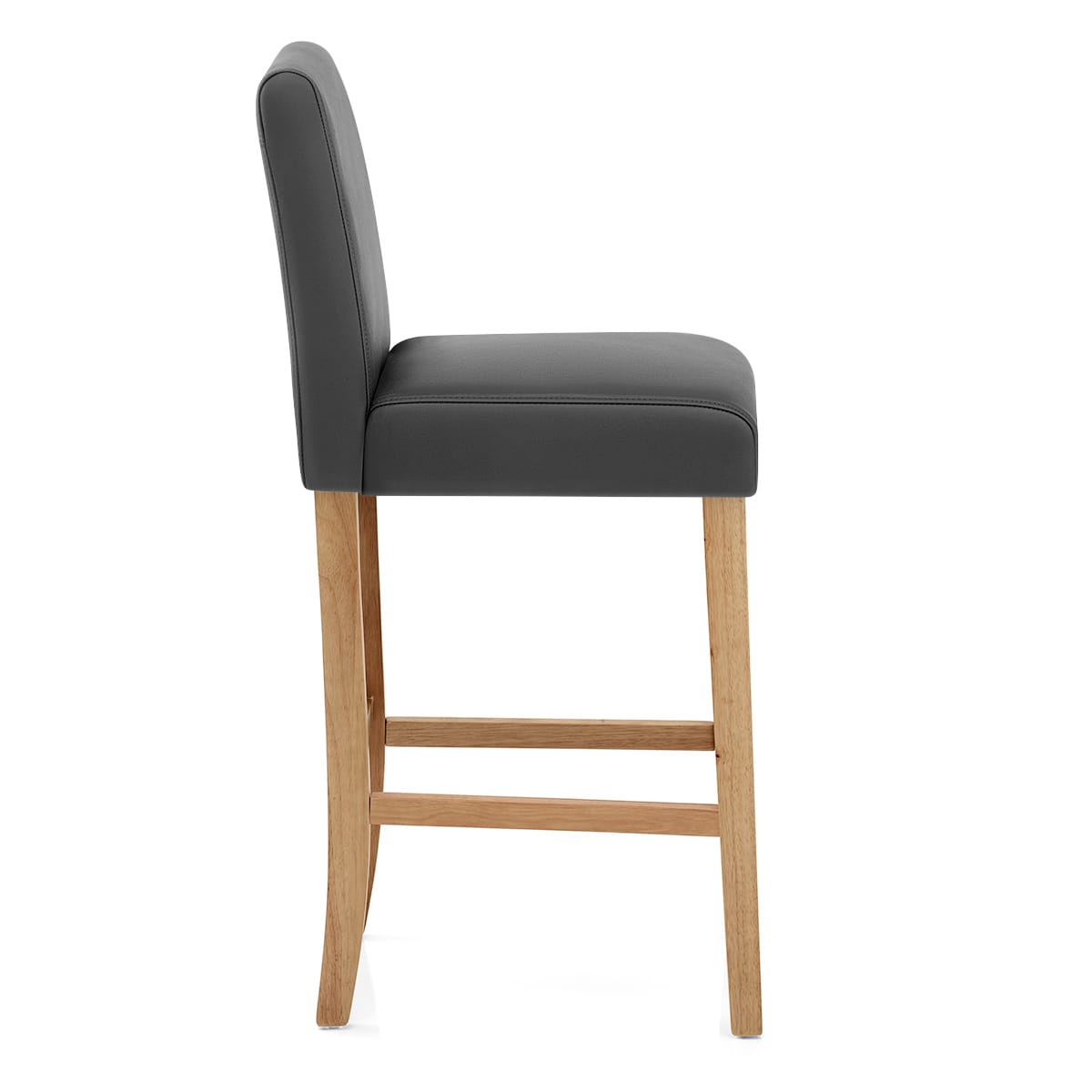 Taburete Cuero Regenerado Madera - Tetbury Gris