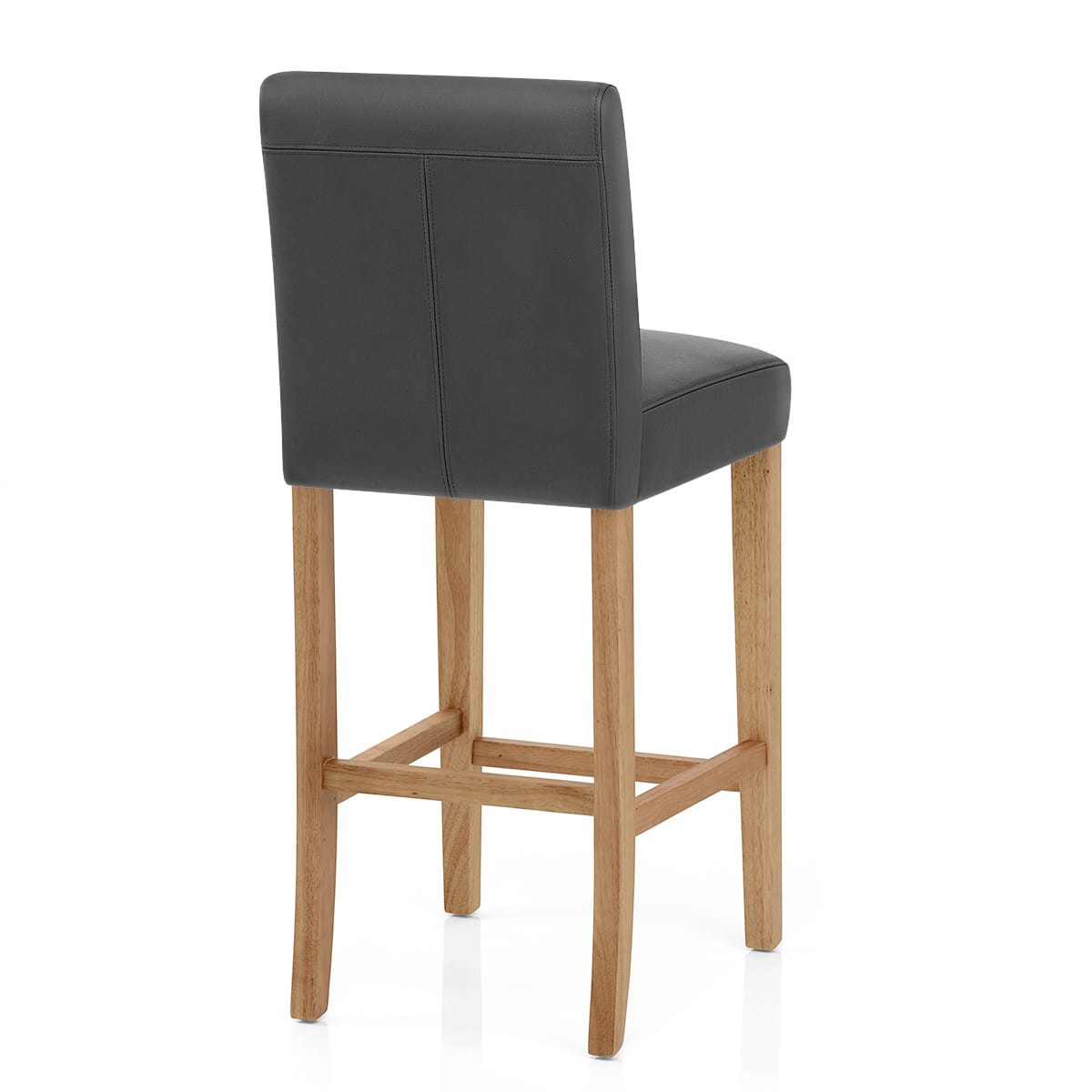 Taburete Cuero Regenerado Madera - Tetbury Gris