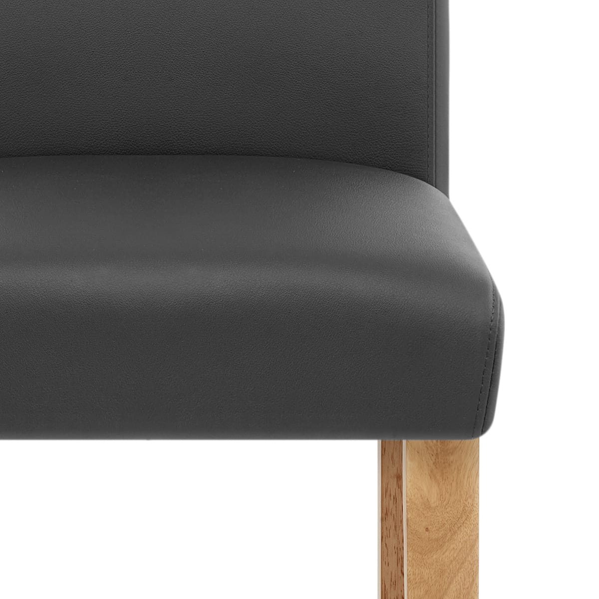 Taburete Cuero Regenerado Madera - Tetbury Gris