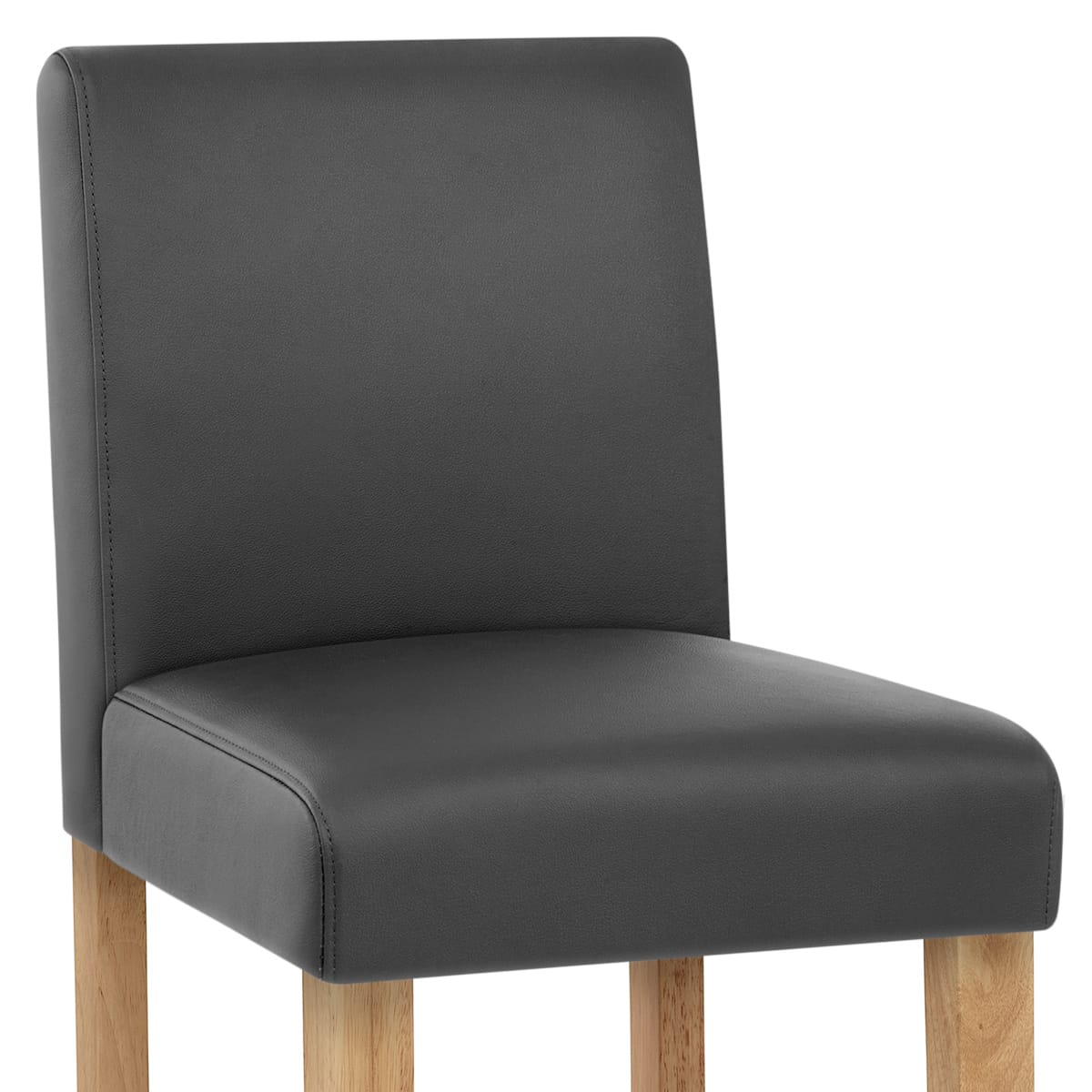 Taburete Cuero Regenerado Madera - Tetbury Gris