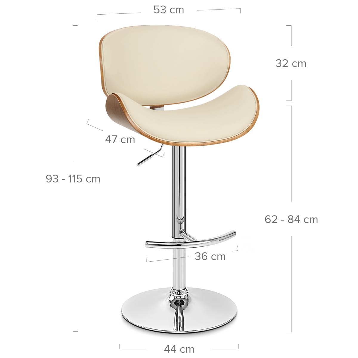 Taburete Polipiel Madera - Theo Crema
