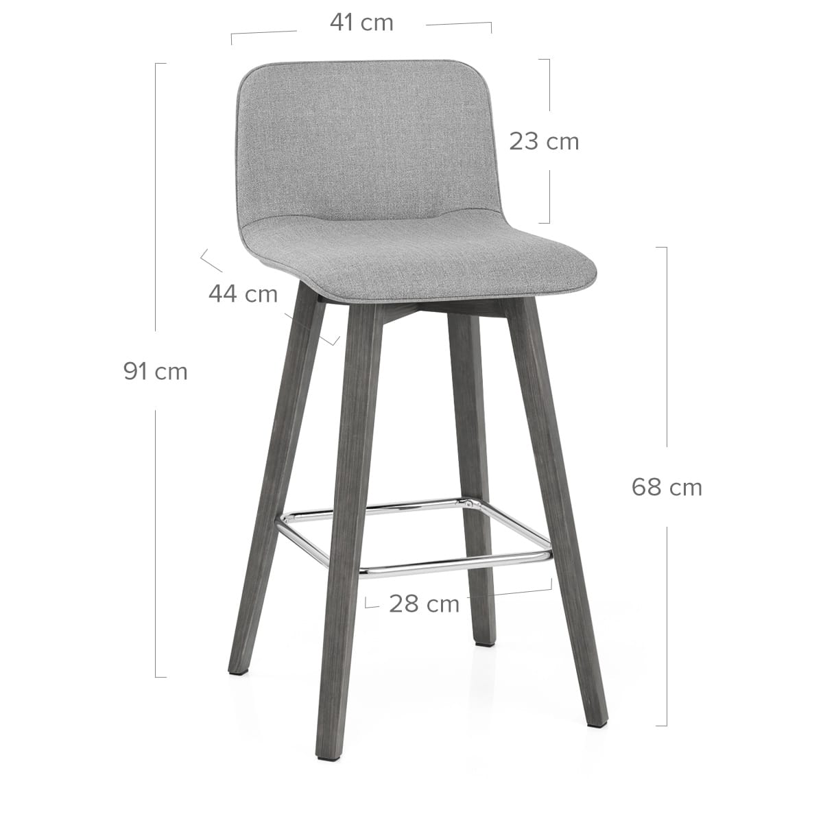 Taburete Tela Madera - Tide Gris