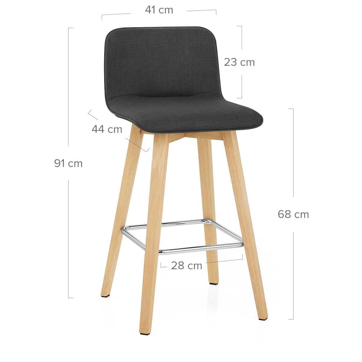 Taburete Tela Roble - Tide Negro