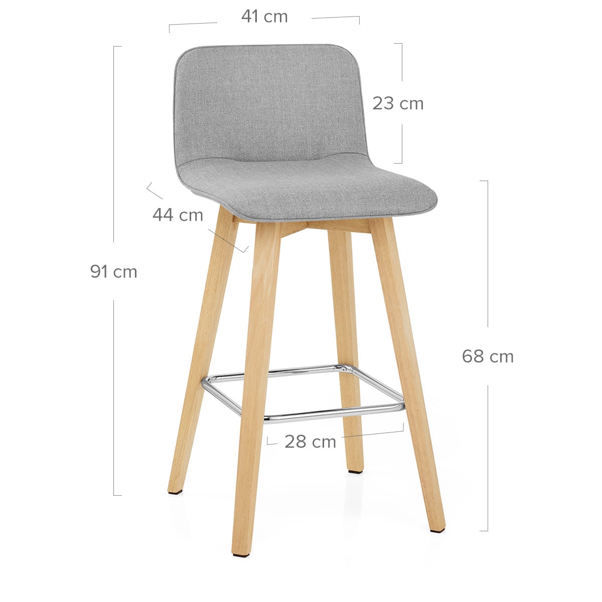 Taburete Tela Roble - Tide Gris