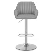 Taburete Auténtico Cuero Satinado - Tokyo Gris