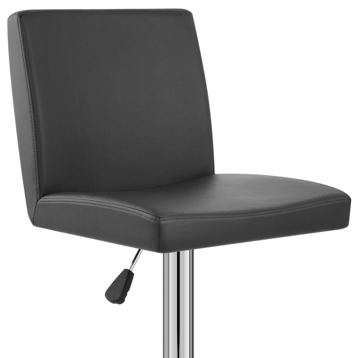 Taburete Polipiel Cromo - Topacio Negro