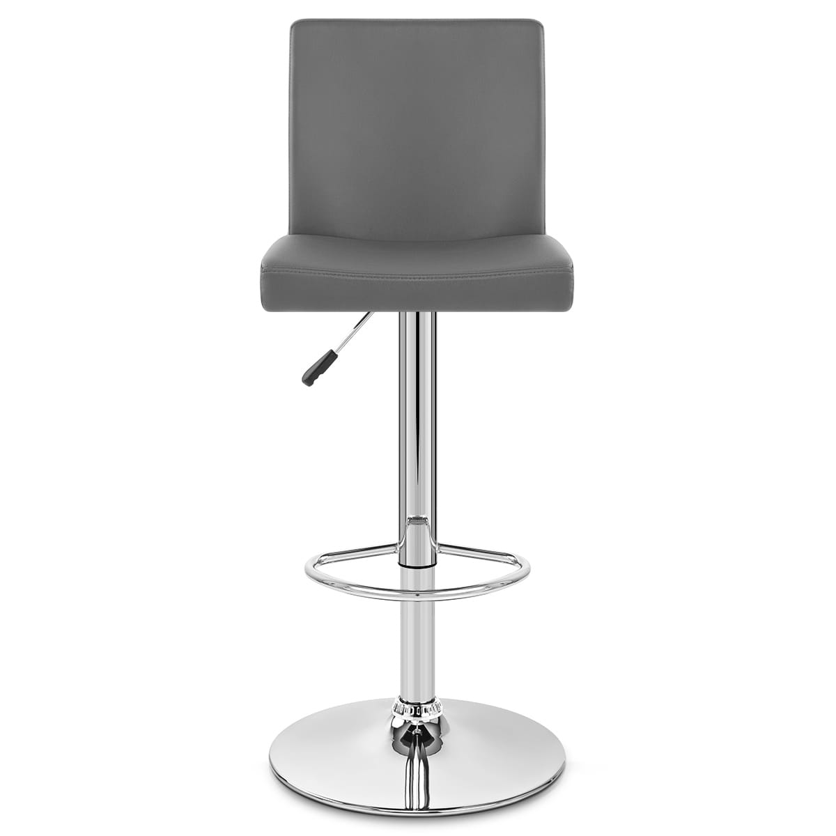 Taburete Polipiel Cromo - Topacio Gris