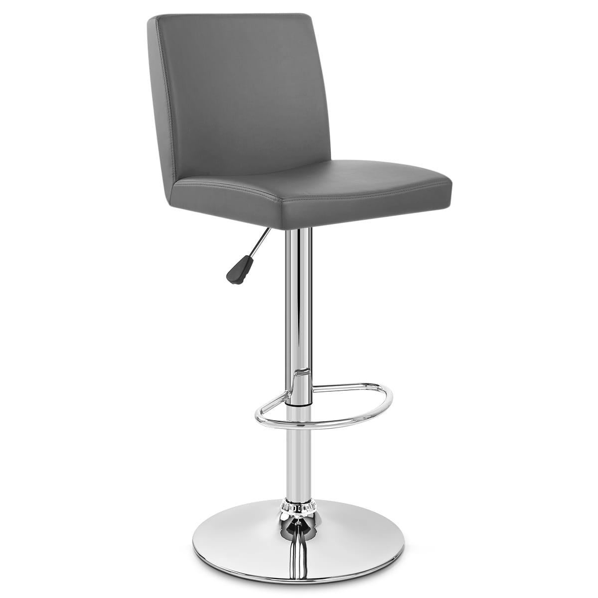 Taburete Polipiel Cromo - Topacio Gris