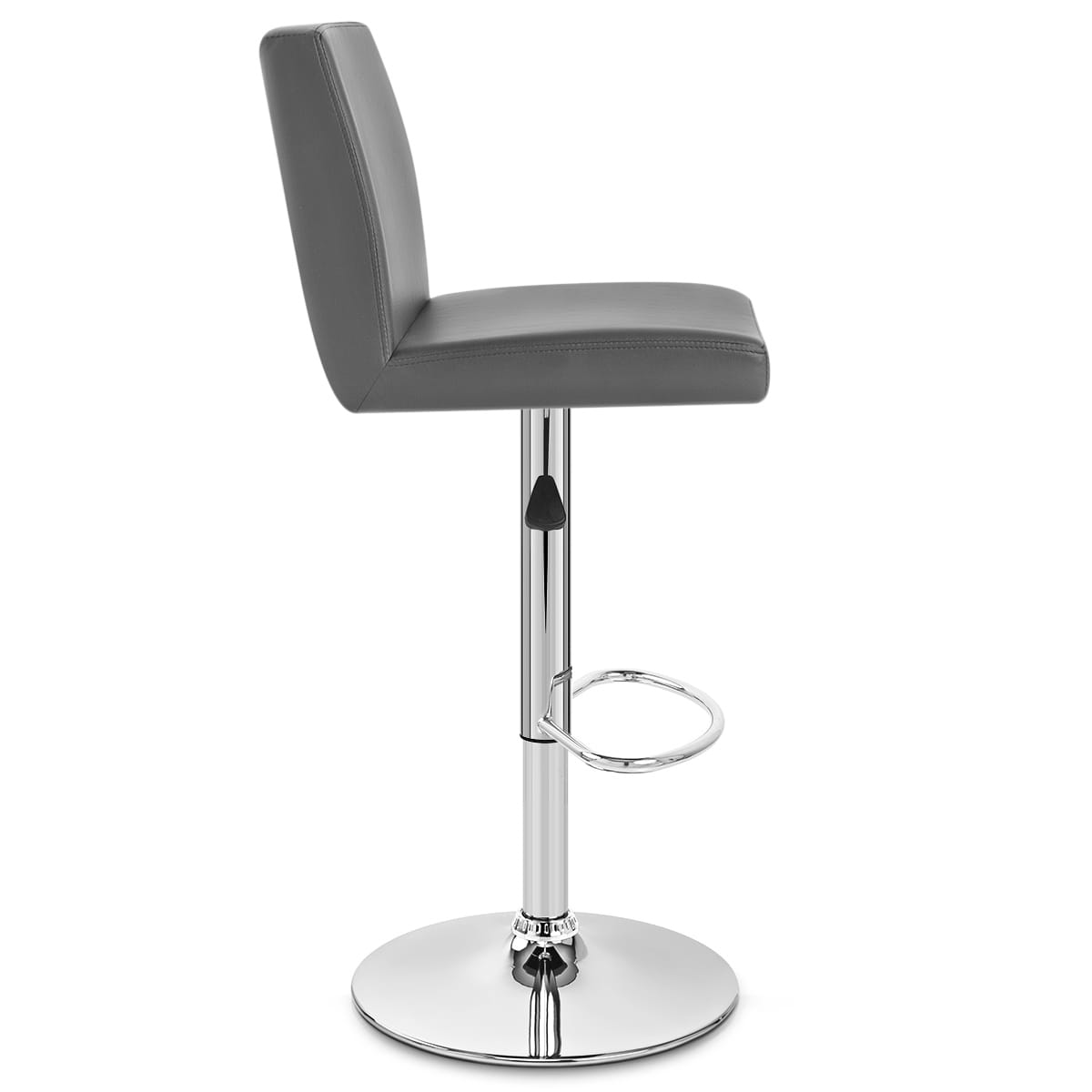 Taburete Polipiel Cromo - Topacio Gris