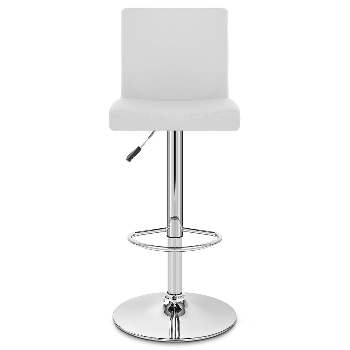 Taburete Polipiel Cromo - Topacio Blanco