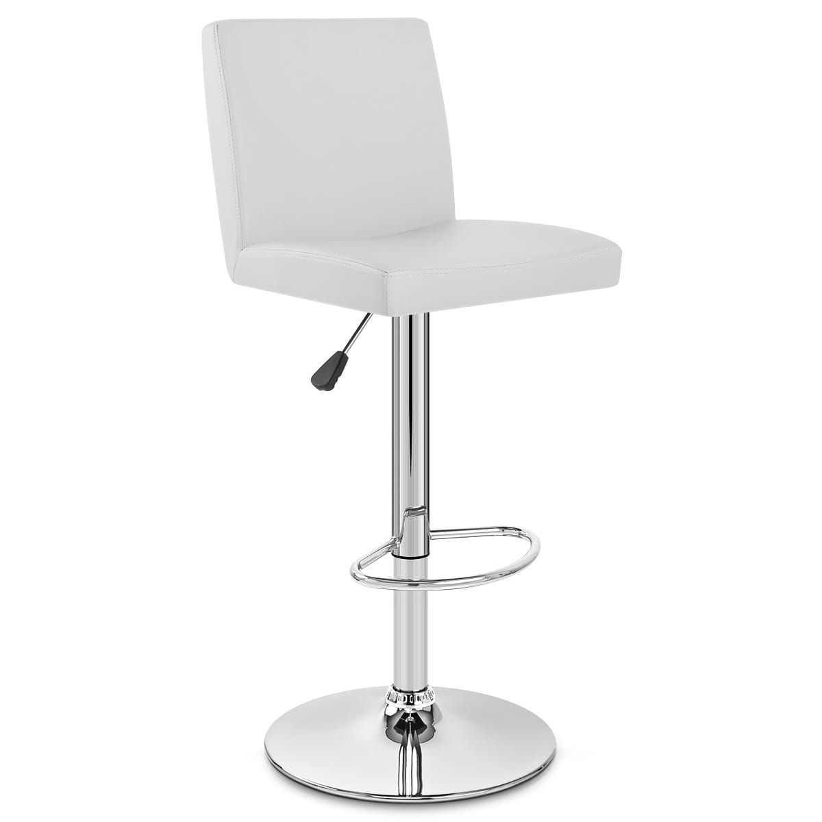 Taburete Polipiel Cromo - Topacio Blanco