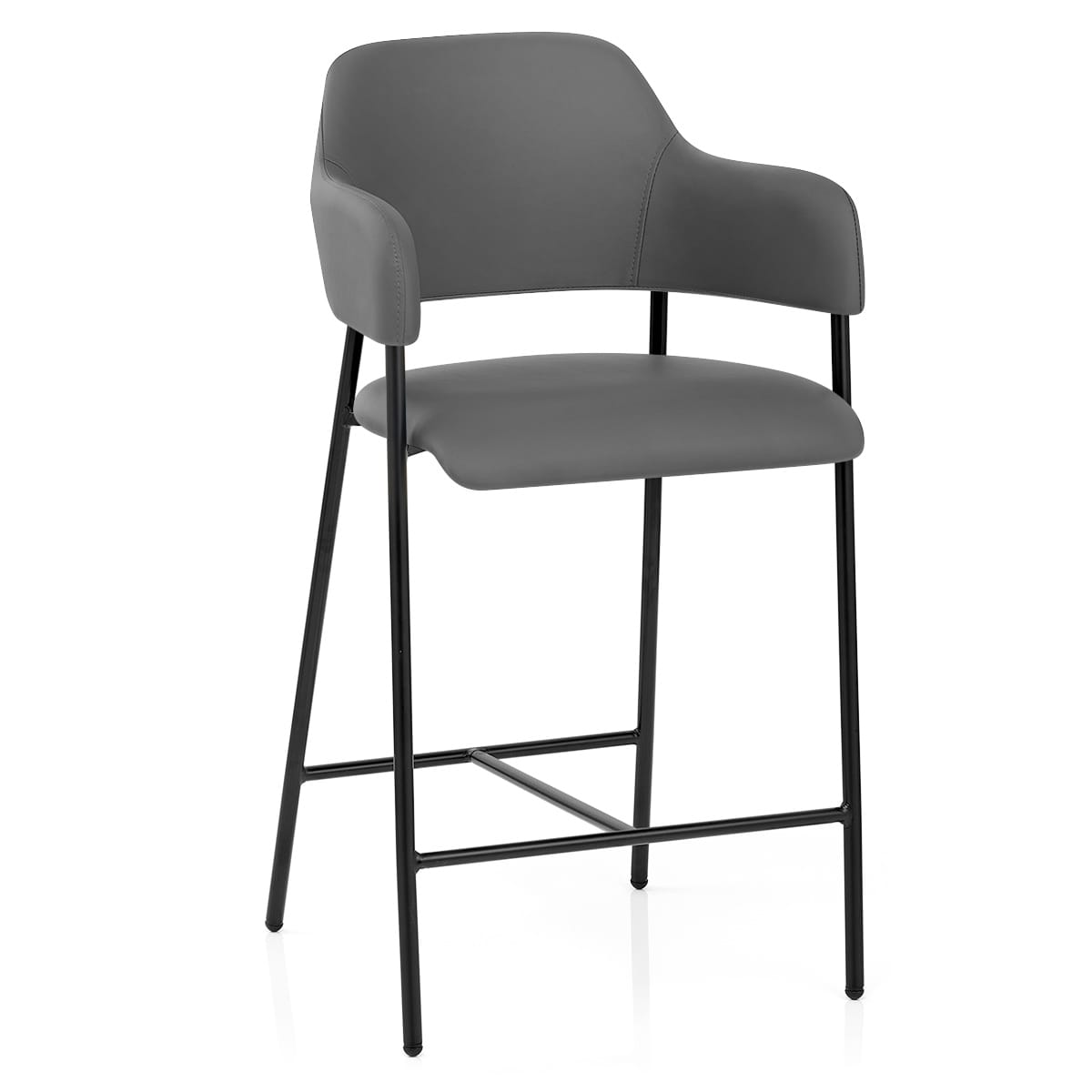 Taburete Cuero Sintético - Trent Gris