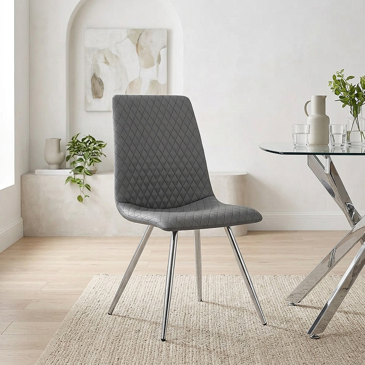 Silla Polipiel Cromo - Trevi Gris Oscuro