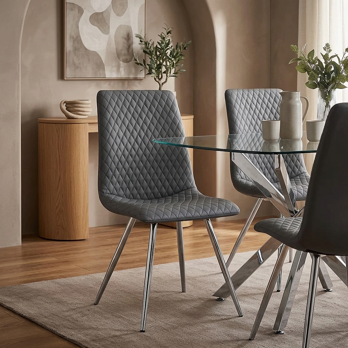 Silla Polipiel Cromo - Trevi Gris Oscuro