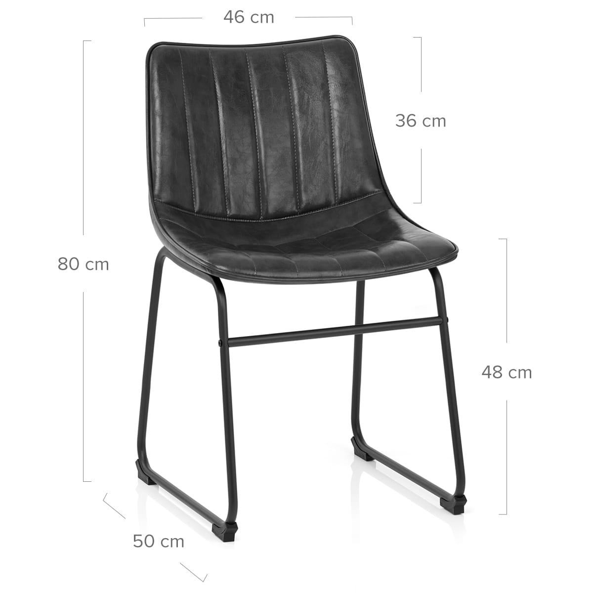 Silla Polipiel Metal - Tucker Negro
