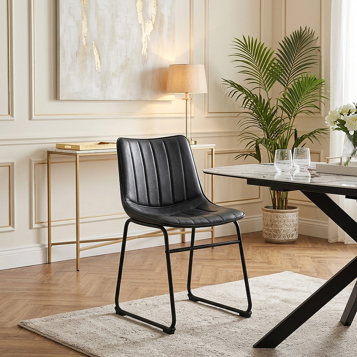 Silla Polipiel Metal - Tucker Negro
