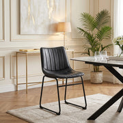 Silla Polipiel Metal - Tucker Negro