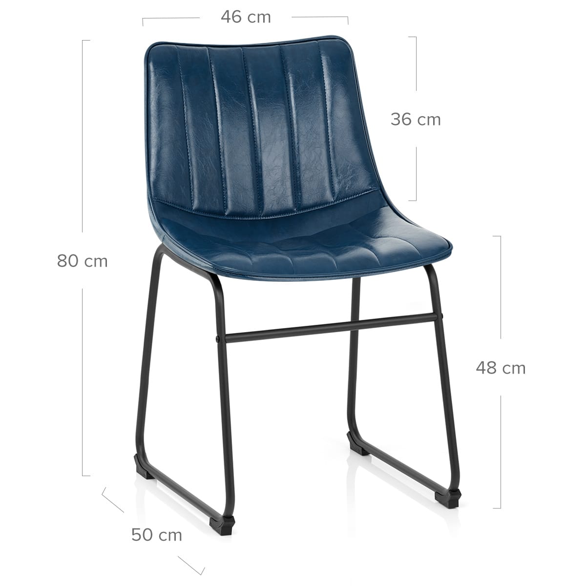 Silla Polipiel Metal - Tucker Azul