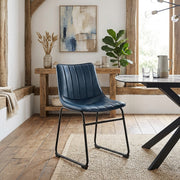Silla Polipiel Metal - Tucker Azul