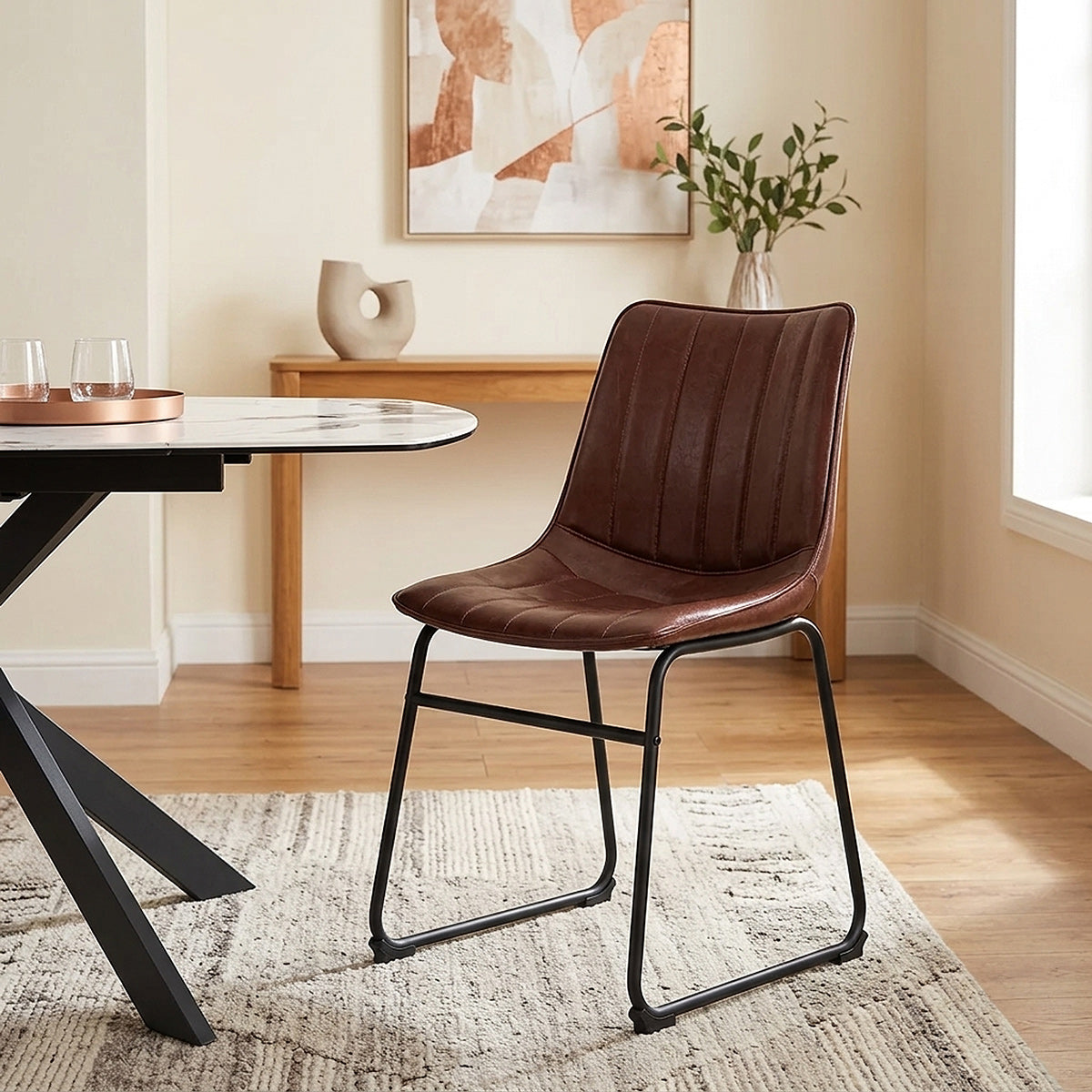 Silla Polipiel Metal - Tucker Marrón