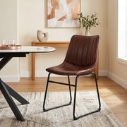 Silla Polipiel Metal - Tucker Marrón