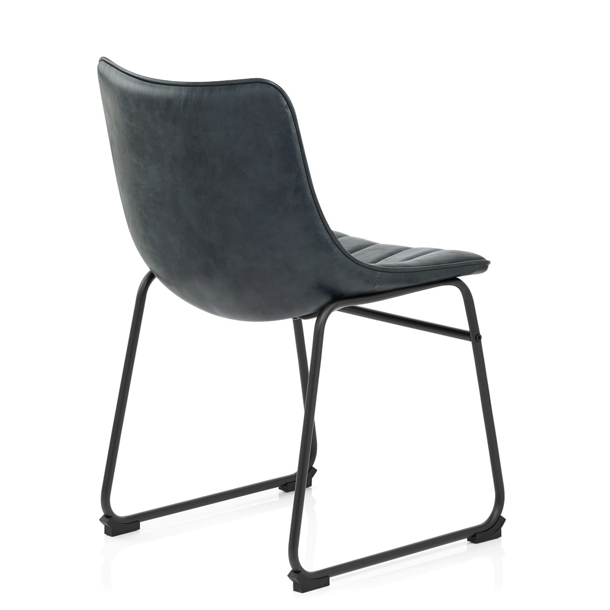 Silla Polipiel Metal - Tucker Azul Oscuro