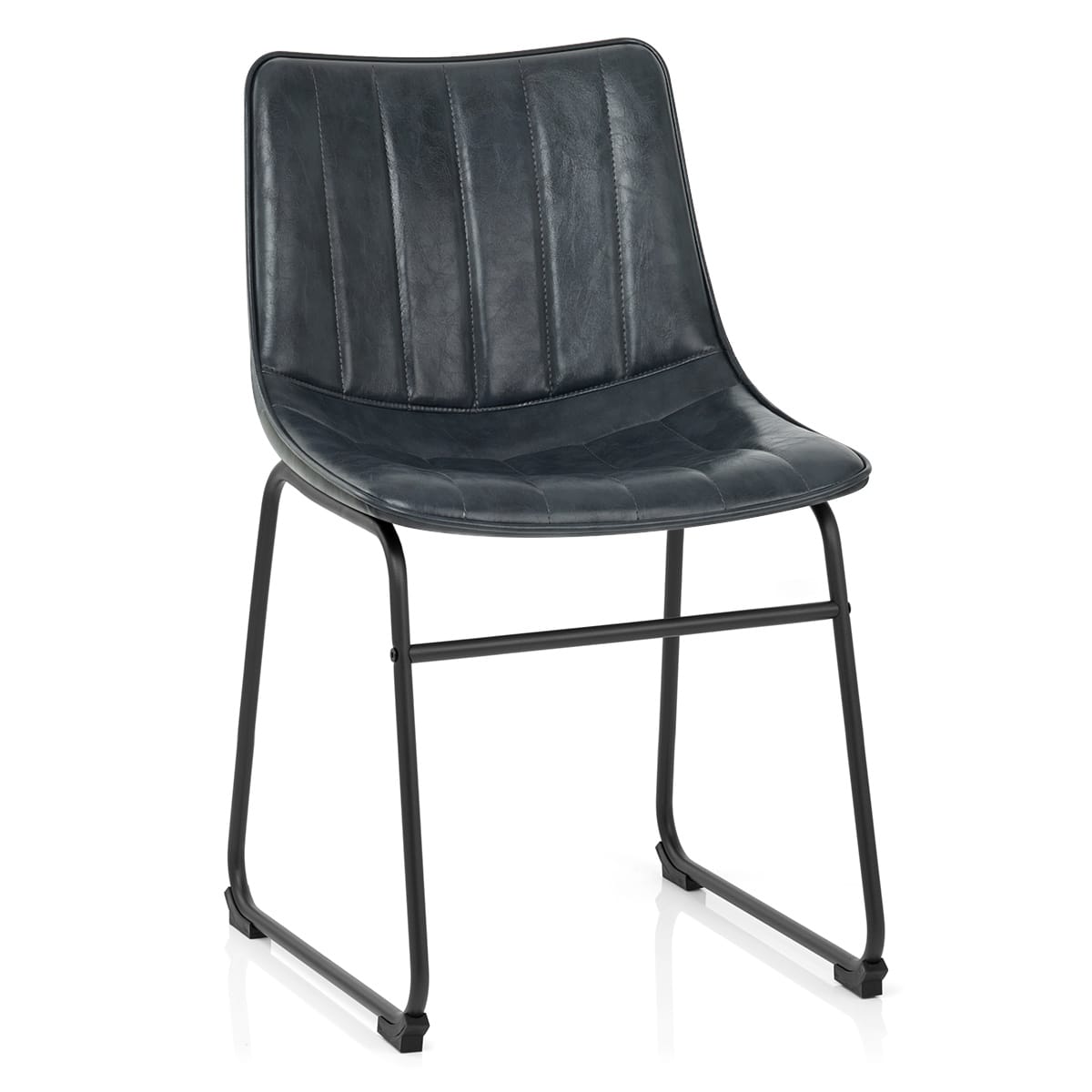 Silla Polipiel Metal - Tucker Azul Oscuro
