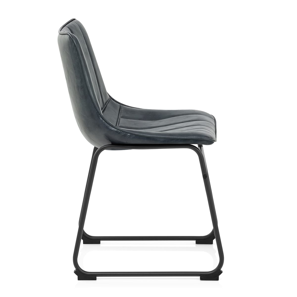 Silla Polipiel Metal - Tucker Azul Oscuro