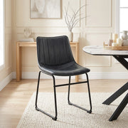 Silla Polipiel Metal - Tucker Azul Oscuro