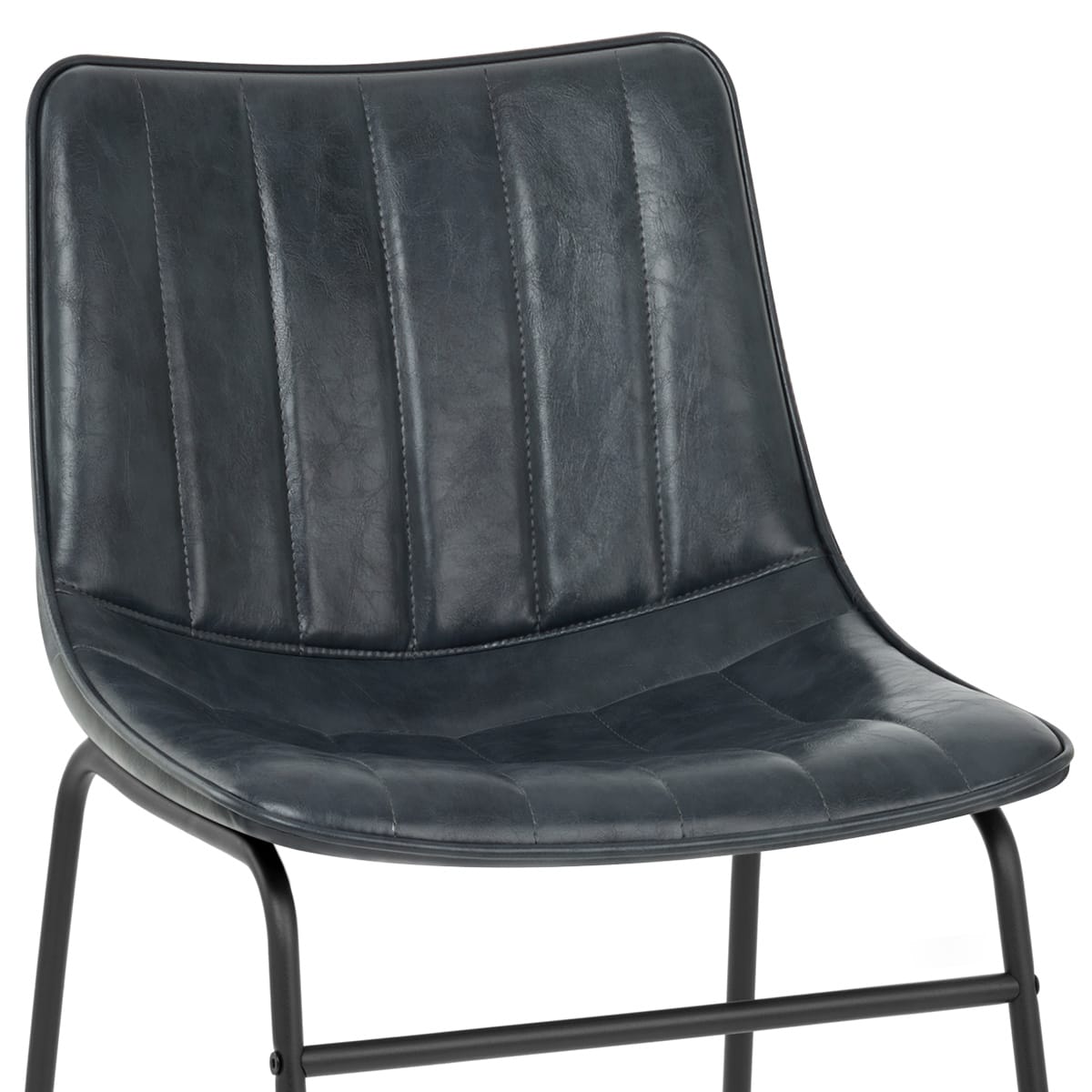 Silla Polipiel Metal - Tucker Azul Oscuro