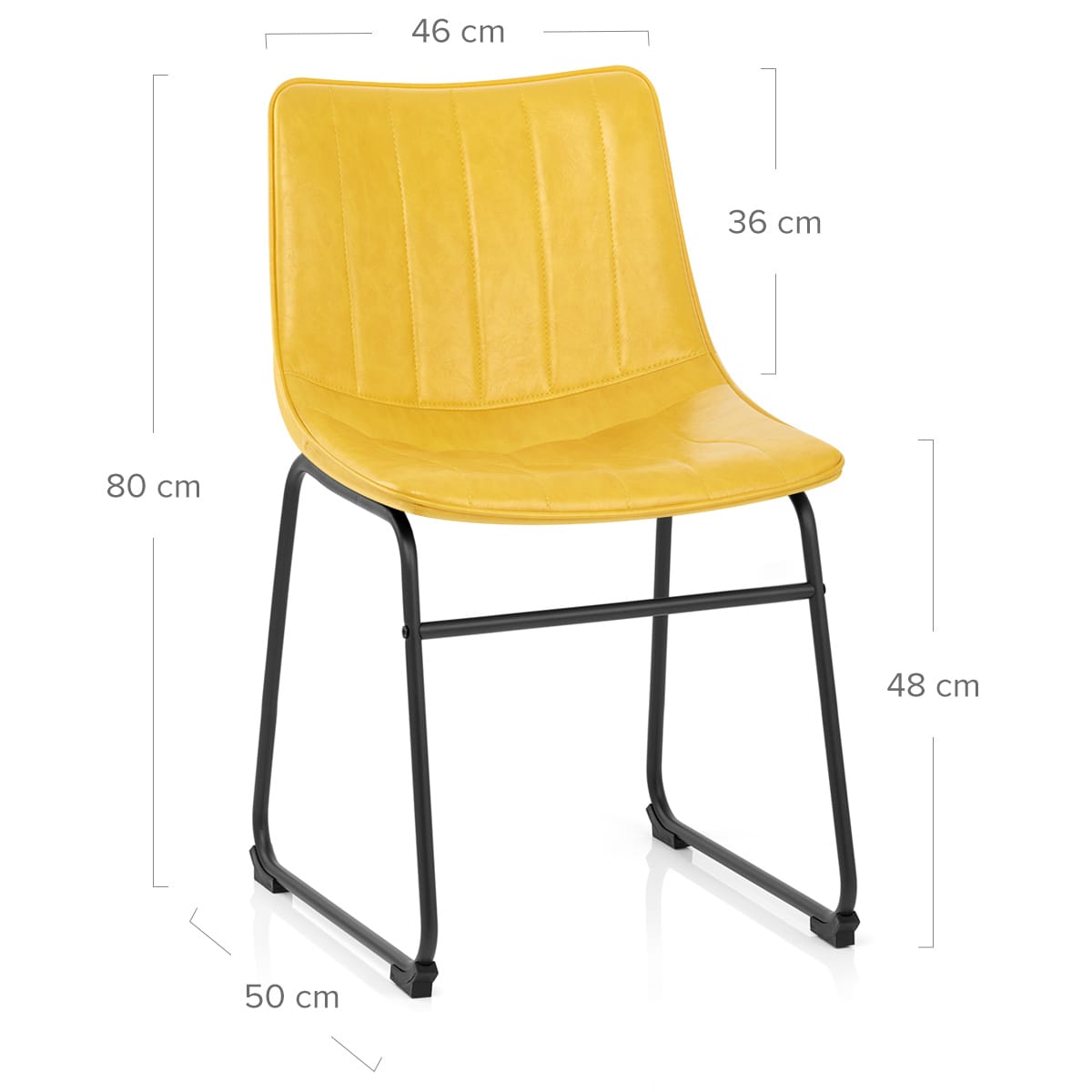Silla Polipiel Metal - Tucker Amarillo