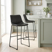 Taburete Polipiel Metal - Tucker Negro