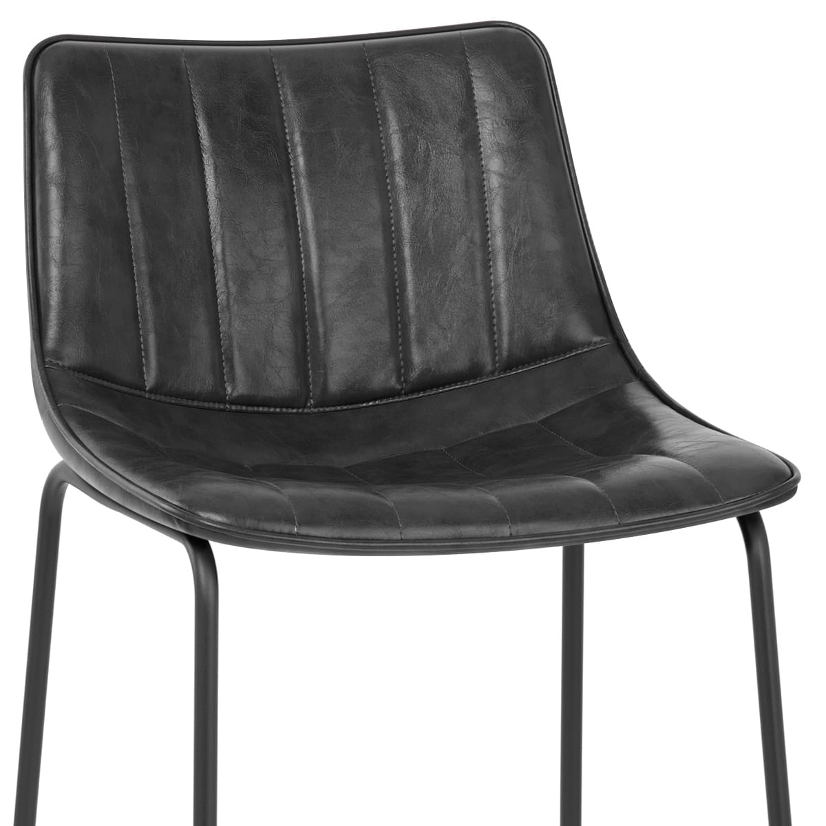 Taburete Polipiel Metal - Tucker Negro