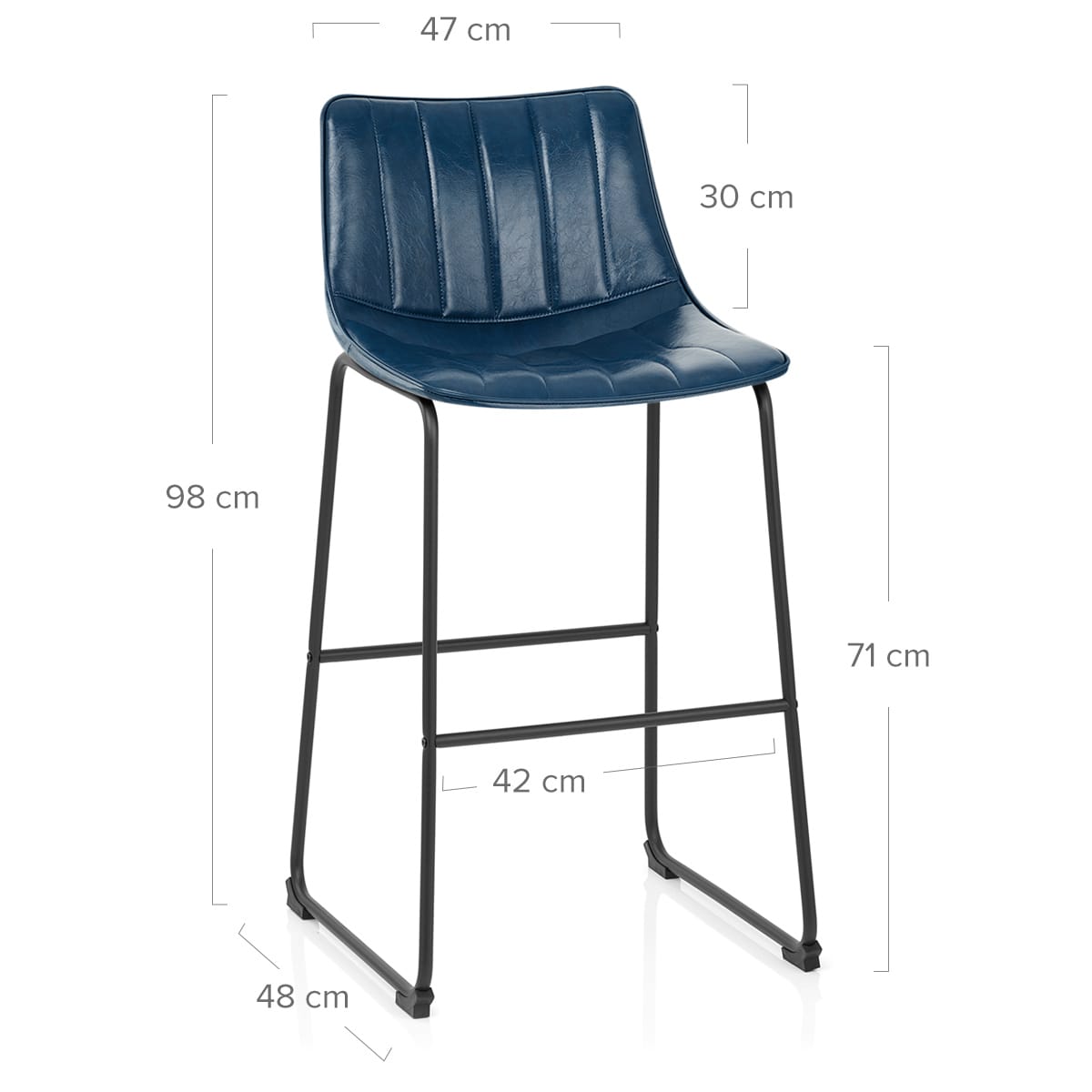 Taburete Polipiel Metal - Tucker Azul
