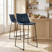 Taburete Polipiel Metal - Tucker Azul