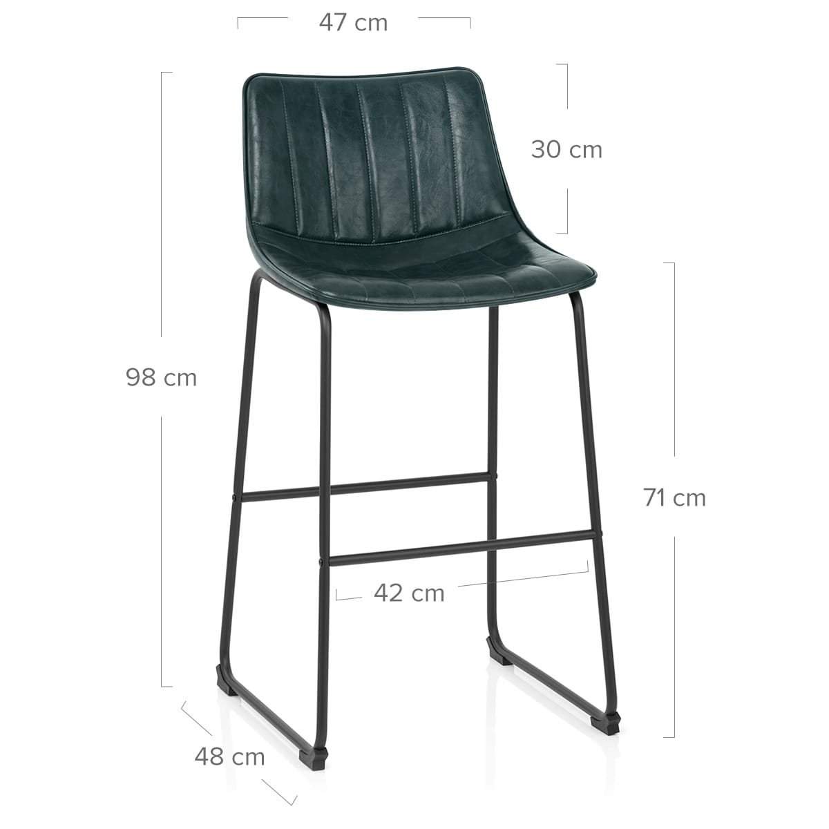 Taburete Polipiel Metal - Tucker Verde