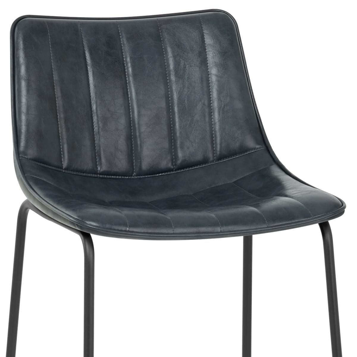 Taburete Polipiel Metal - Tucker Azul Oscuro